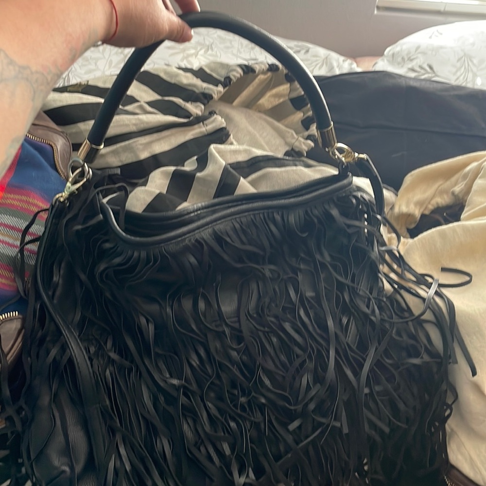 Black fringe bag